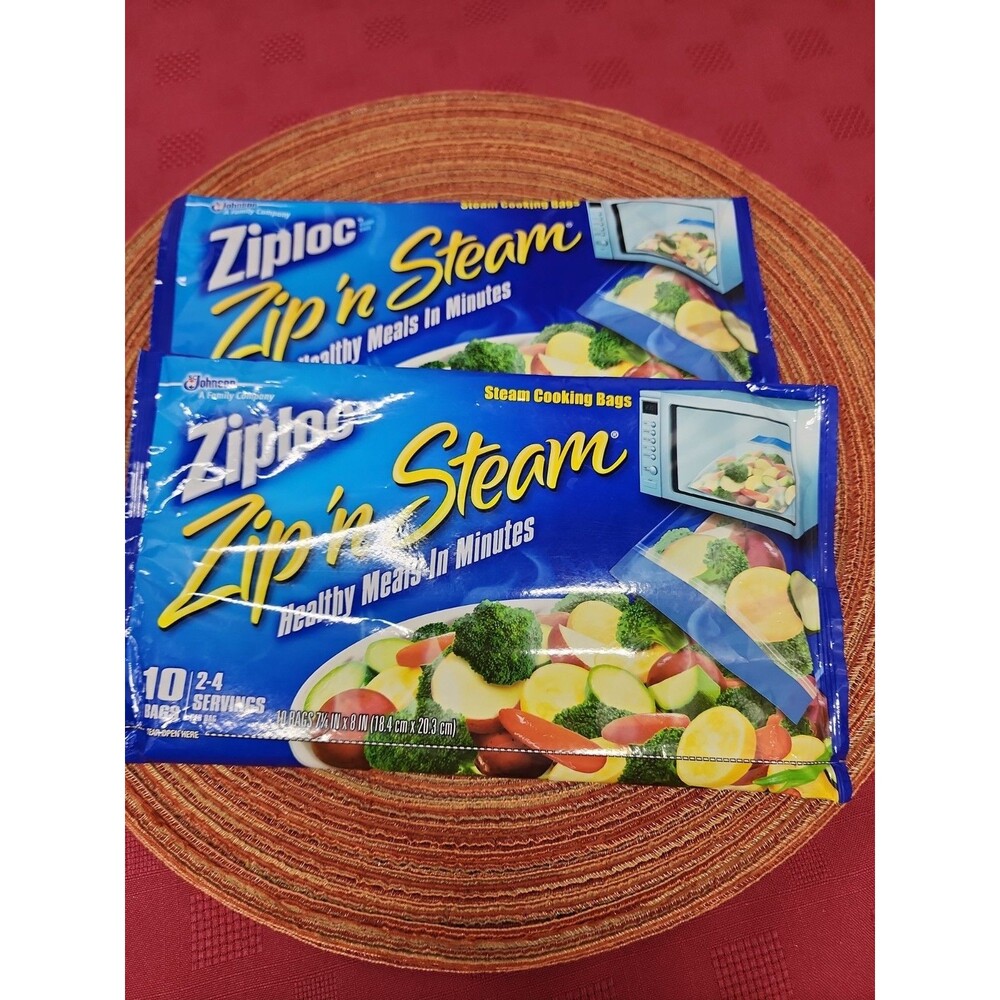 Ziploc Zip 'n Steam Discontinued Microwave Steam Bags Lot Of 2 Hard To Find